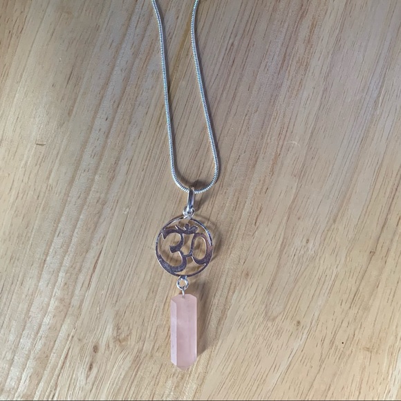 Rose Quartz Necklace & Tumbled Bead Bracelet Set - Picture 4 of 6